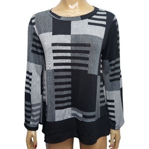 Mac & Me Colorblock Wide Long Sleeve Blouse